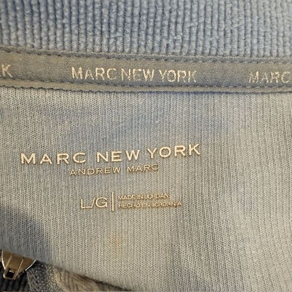 Marc New York Cozy Ribbed 1/4 Zip Sweatshirt Dusty Blue Size Large - Picture 5 of 10